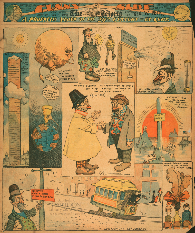 Illustration for article titled This 1901 Cartoon Takes a Humorous Look at the Future of New York